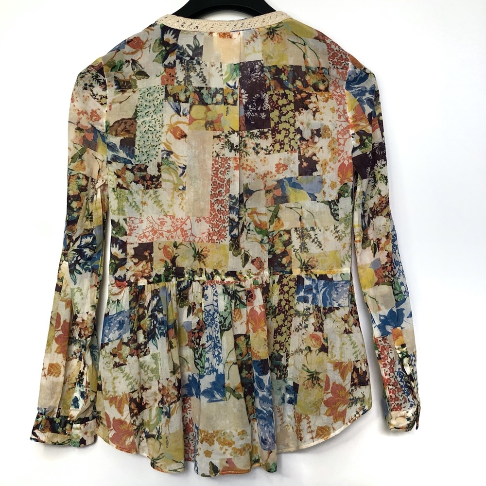 Anthropologie Maeve Floral Abella Pintuck SZ 0 - Picture 13 of 15